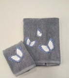 Set asciugamani 1+1 in spugna "Farfalle" - Dea Italy